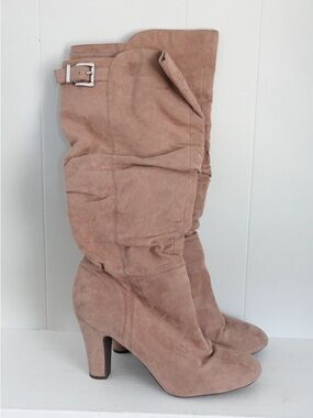 Women's Suede Knee-High Tan Boots Size 10
